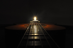 guitar with candle light